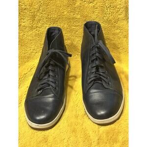 Cole Haan Grand OS CrossCourt Mens Sz 8.5M Navy Leather Sneakers C26436 High Top